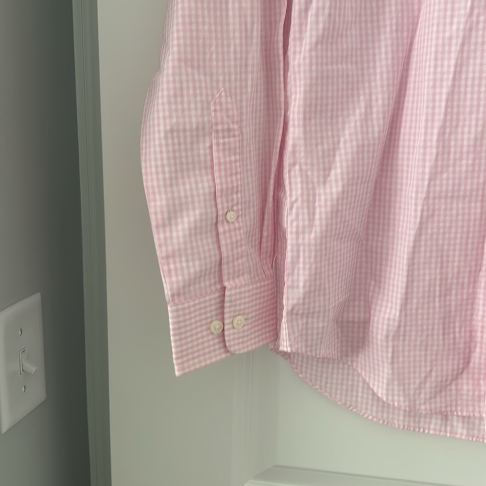 Croft & Barrow Light Pink Checkered Dress Shirt - Picture 3 of 6